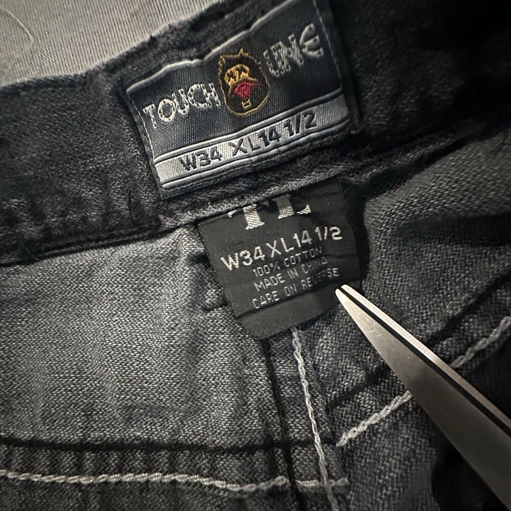 Vintage Jean Shorts Baggy Skater Streetwear Hip Hop Y2K Black Denim Faded - Picture 7 of 11